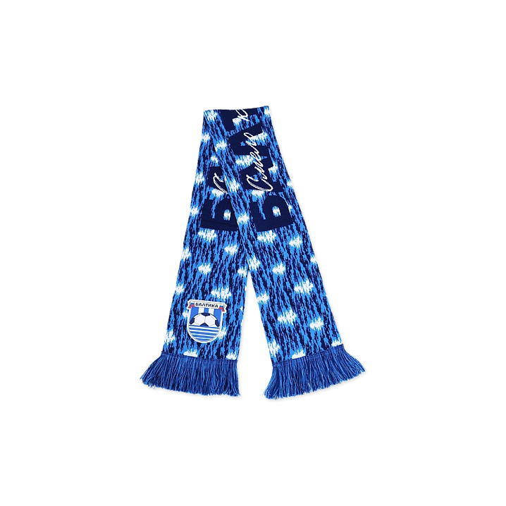 Шарф трикотажный "Смело к мечте" Елочки (Темно-синий)