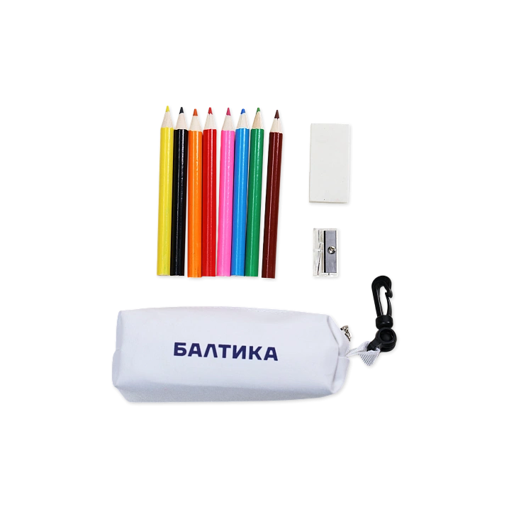 Набор цветных карандашей в пенале с ластиком (Сувенирный)