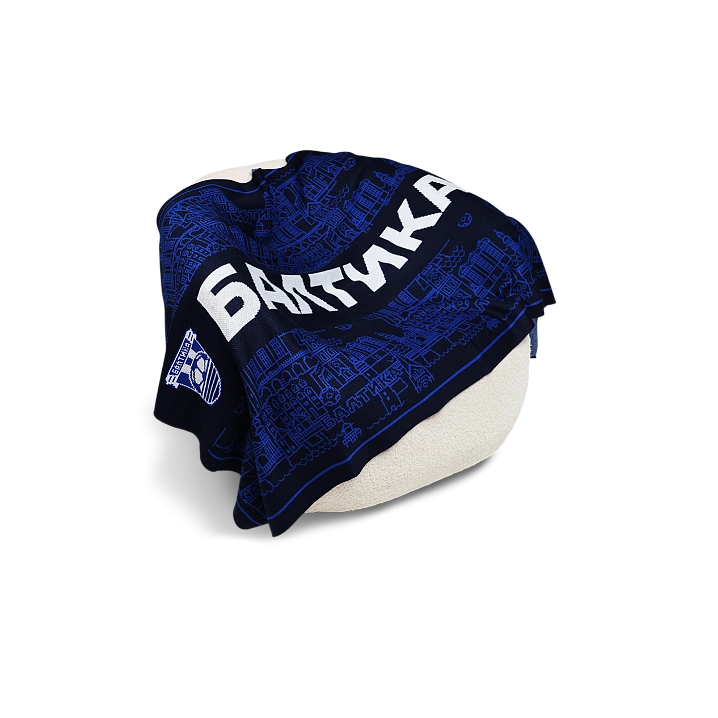 Плед трикотажный "Синий город" (Темно-синий, 100х160)