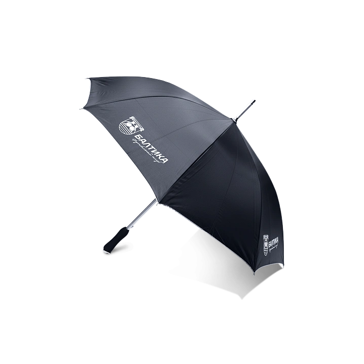 Зонт-трость с логотипом (Трость, Вперед,балтийцы!, черный)