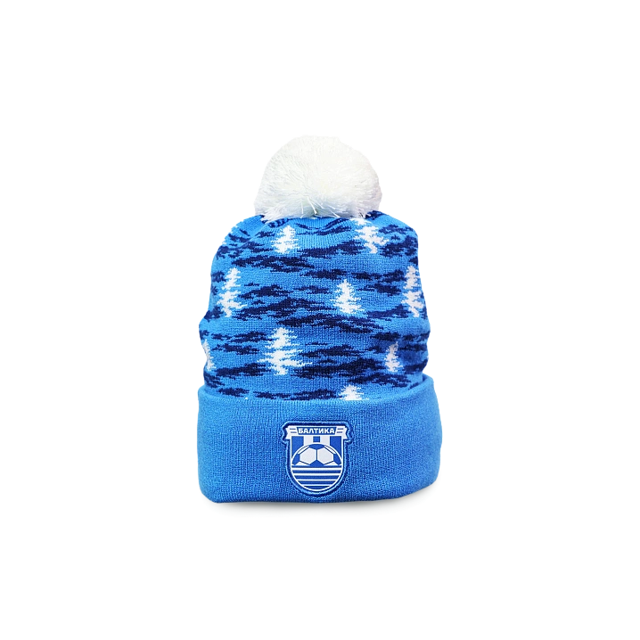 Шапка трикотажная "Смело к мечте" Елочки (Цвет светло-синий, размер 58-59)