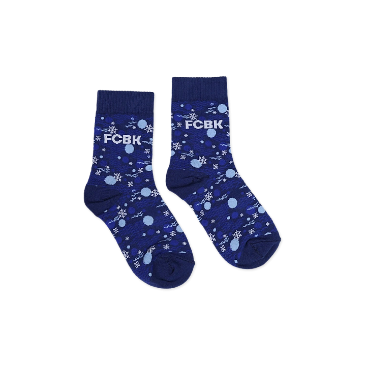Носки трикотажные "Снежинки" новогодние (Синий, размер 41-42 (27))
