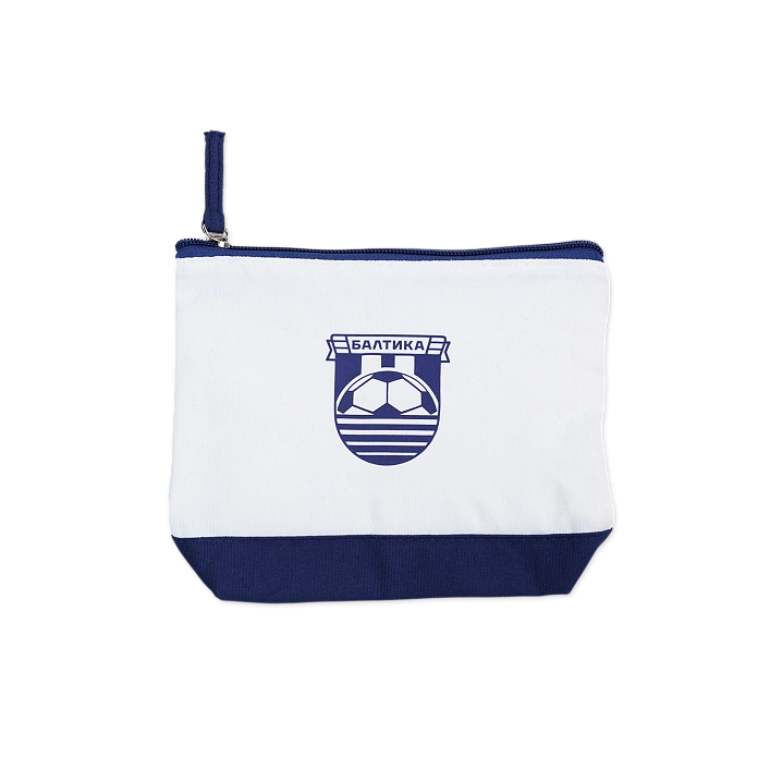 Косметичка с логотипом, бело-синяя (Бело-синяя)